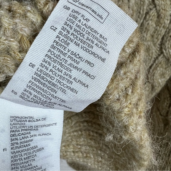 Paris Atelier x & Other Stories Cable Knit Wool Alpaca Blend V Neck Sweater XS - Picture 5 of 6